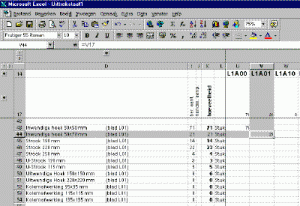 Uittrekstaat van AutoCAD tekening in Excel