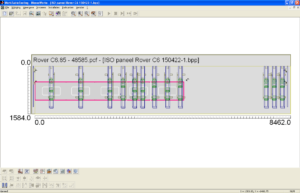 Werktafel met balken en cups voor parameterisch BiesseWorks CNC programma